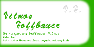 vilmos hoffbauer business card